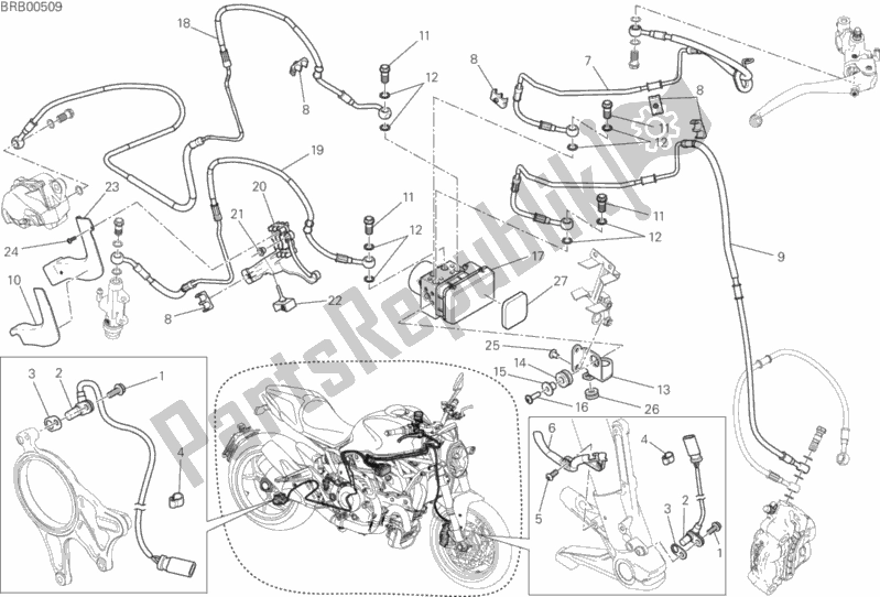 Todas as partes de Sistema De Freio Antitravamento (abs) do Ducati Monster 1200 S USA 2016